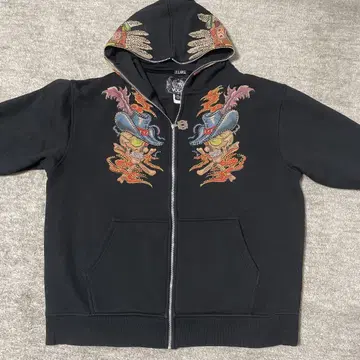 XLARGE 큐빅 스컬 디자인 후드티 레어