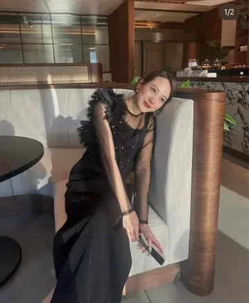 ANDRESD pearl bustier dress