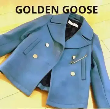 GOLDEN GOOSE 파랑 피 코트 울