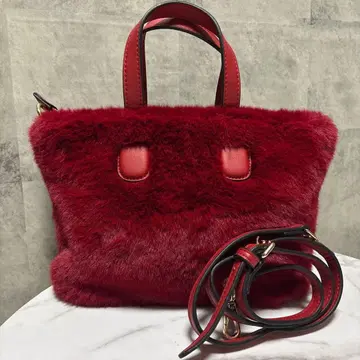새상품급 퍼 빨간색 숄더백 미니 핸드백 2way