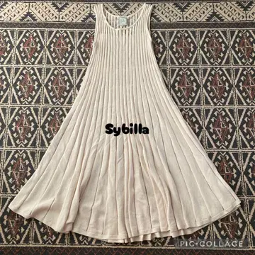시빌라 슬리브리스 리브 롱 원피스 아이보리 M 사이즈 레이어드 가을