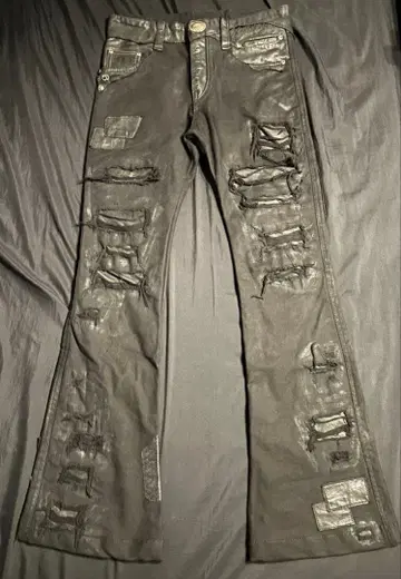 14th addiction lether long flare pants