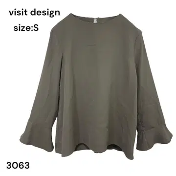 비지트 디자인 visit design 셔츠 블라우스 S 플레어 소매