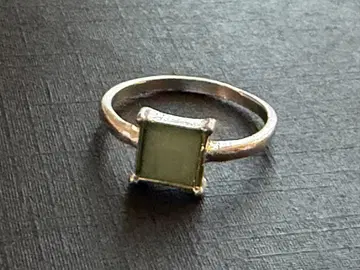 아쉬페프랑스 그린 컬러 스퀘어형 돌 실버 컬러링 16호