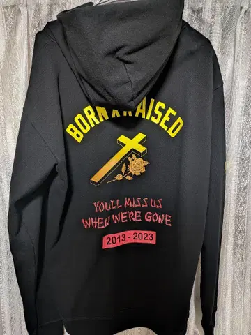 BORN X RAISED 블랙 후드티 L