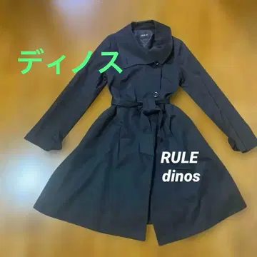 dinos RULE 블랙 트렌치코트 허리 벨트 포함