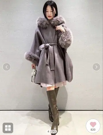 2025aw 셀퍼드 퍼 판초 코트