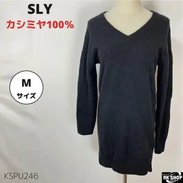 새상품급 SLY 캐시미어 100% 니트 풀오버 V넥 심플