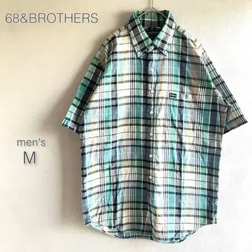 68&BROTHERS 체크 셔츠 반팔 버튼 다운 오버 사이즈 레어