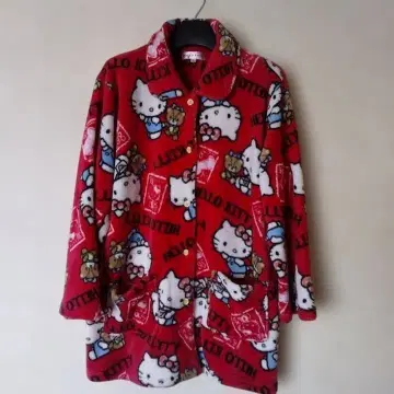 HELLOkITTY 플리스 가디건 빨간색 복슬복슬 보송보송