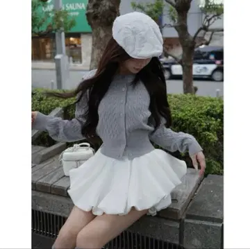 다리치 볼륨 벌룬 미니 스커트