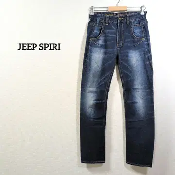 JEEP SPIRIT 데님 팬츠 블루 유즈드 가공 스트레치