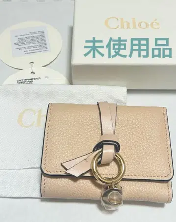 [ 미사용 새상품 ] 끌로에 알파벳 미니 3단 폴더형 지갑 시멘트 핑크