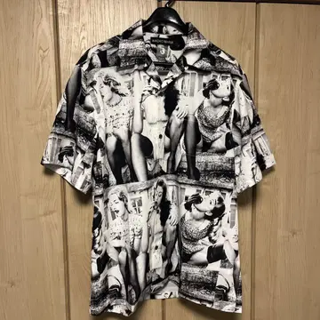 올 패턴 반팔 셔츠 XL