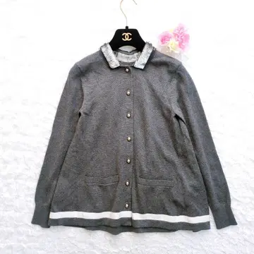 [ 새상품급 ] sacai 스팽글 옷깃 가디건 튤 플레어 긴팔