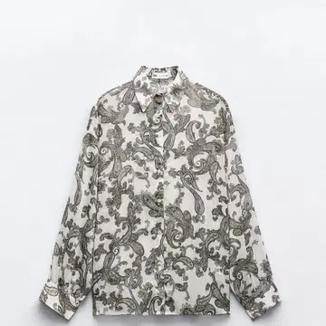 ZARA 페이즐리 프린트 셔츠 미사용 새상품
