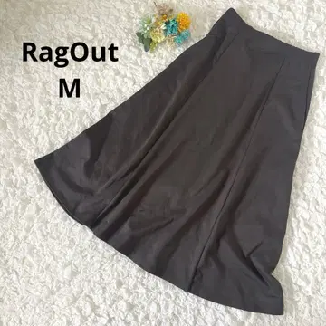 RagOut 러그 플레어 스커트 롱 차콜 브라운 M