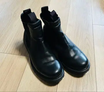 ECCO 에코 사이드 고어 부츠 첼시 부츠 천연 가죽 블랙 UK7