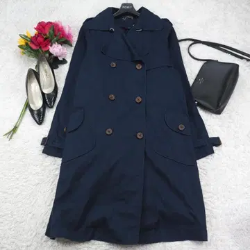 G9786*GAP 갭 A라인 트렌치코트 네이비 L