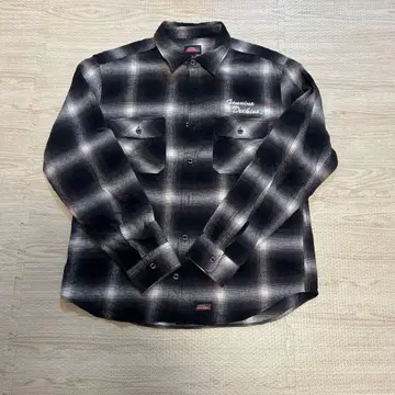 DICKIES/체인 자수 플란넬 체크 셔츠