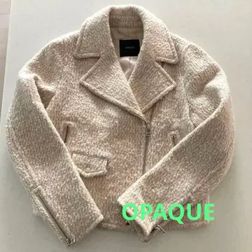 OPAQUE 크림색 라이더 자켓
