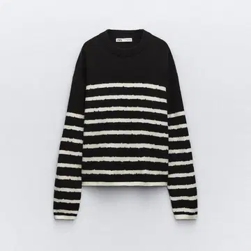 ZARA 스트라이프 보더 니트 스웨터 네이비 M 사이즈