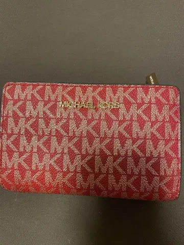 MICHAEL KORS 접이식 지갑 레드 MK 로고