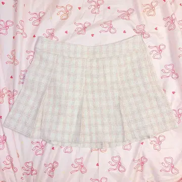 y2k LIZ LISA 트위드 미니 스커트 플리츠 체크