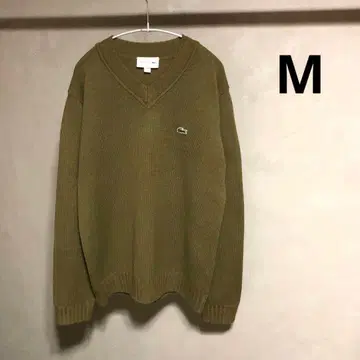 LACOSTE 캐시미어 혼방 V넥 니트 스웨터 카키 M 상당
