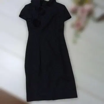 택 포함 새상품 ROPE 블랙 무릎 기장 원피스 반팔 스카프 포함