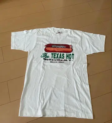 90s USA The TEXAS HOT 핫도그 기업 로고 티셔츠