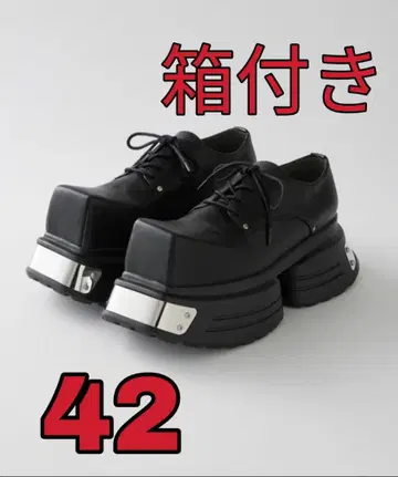 GRANCY 메탈 플레이트 가죽 신발 42 박스 포함