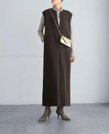 스타일 델리 펄 포인트 오버롤 스커트 01 다크 브라운