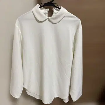 yori 카라 부착 화이트 긴팔 셔츠