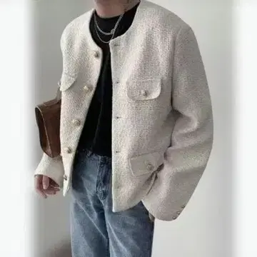 아이보리 노카라 자켓
