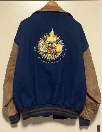90s 디즈니 월드 바시티 자켓 블루종