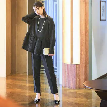 새상품 루일 에 부티크 자카드 상의 라인 팬츠 세트