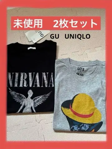 GU 콜라보 NIRVANA & 유니클로 ONE PIECE T셔츠 세트