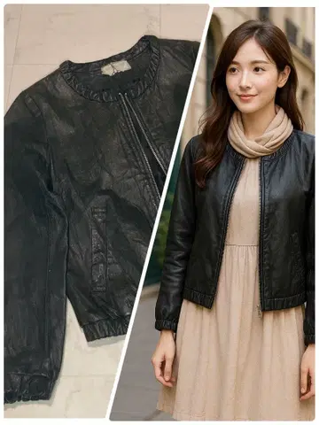 새상품급 IDEAL 지퍼 피그 가죽 가죽 자켓 블랙 빈티지