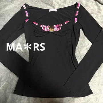 [초레어] MARS 헤이세이 갸루 롱T 마즈 피치T 체크 장미
