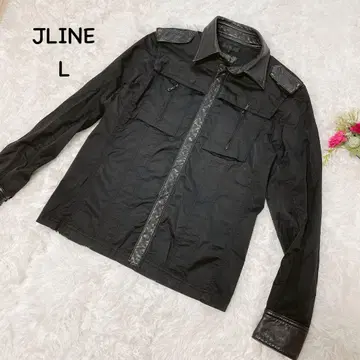 밀리터리풍 자켓 양가죽 악센트 디자인 코튼 지퍼 가슴 포켓 부착