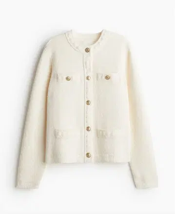 새상품급 H&M 텍스처 니트 가디건 XS 아이보리