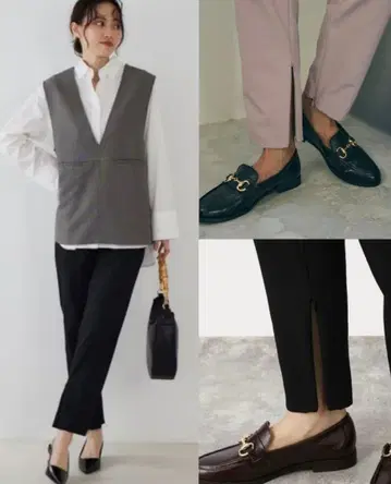 택 포함 새상품 슬릿 스틱 팬츠 스트레치
