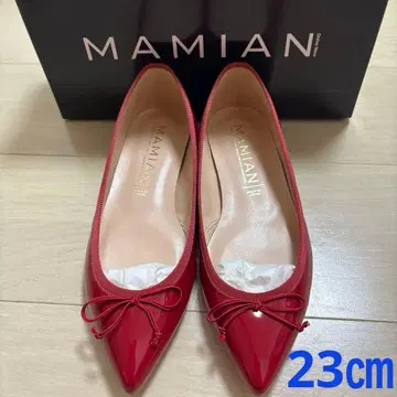 [ 새상품 미사용 ] MAMIAN 마미안 에나멜 플랫슈즈 레드 23cm