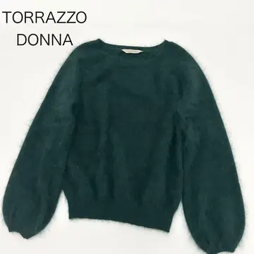 새상품급 TORRAZZO DONNA 모헤어 스웨터 그린 벌룬 소매