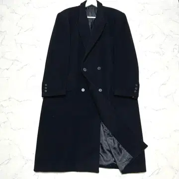 레어 캐시미어 혼방 더블 체스터 코트 오버 사이즈 블랙 M 울