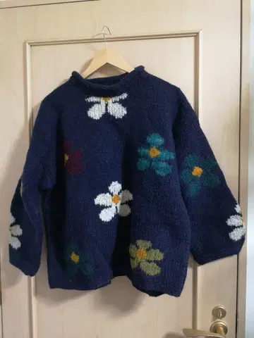 vintage 에콰도르 니트 꽃 데이지