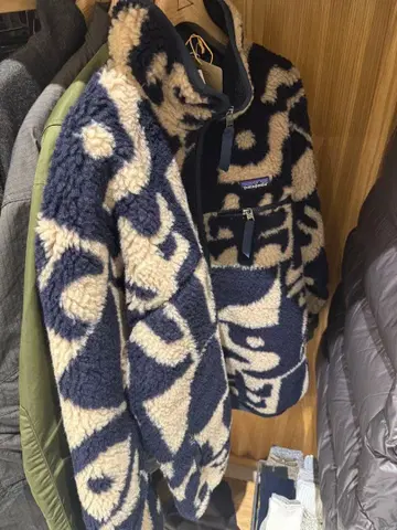 patagonia 플리스 자켓 M 네이비/베이지