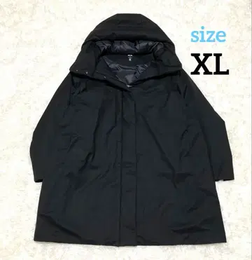 새상품급 유니클로 UNIQLO 하이브리드 롱 다운 코트 XL 블랙