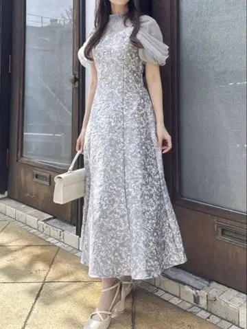 dazzlin 시어 베일 자카드 원피스